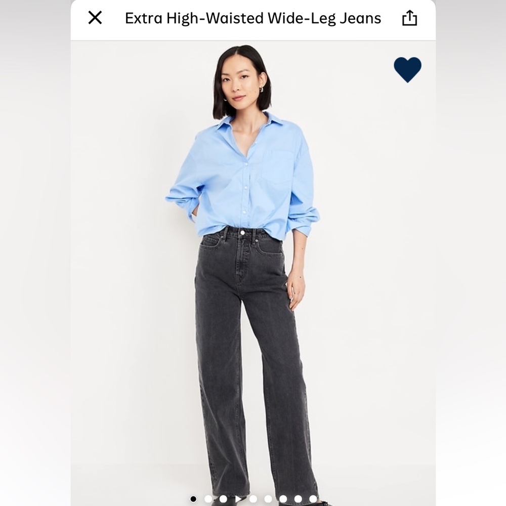 Old Navy Extra High-Waisted Wide-Leg Jean 
Black Wash
